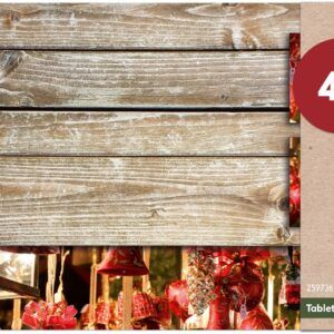 matches21 - Webshop Tischsets Platzsets MOTIV abwaschbar Weihnachten Deko Kugeln rot und Holz 126237 9 1 29