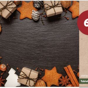 matches21 - Webshop Tischsets Platzsets MOTIV abwaschbar Weihnachten Lebkuchen Zapfen Schiefer 126243 28 1 13