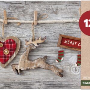 matches21 - Webshop Tischsets Platzsets MOTIV abwaschbar Weihnachten Merry Christmas und Holzoptik 126227 44 1 11