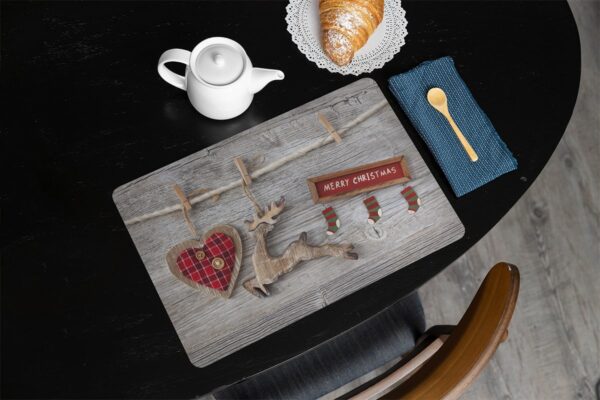 matches21 - Webshop Tischsets Platzsets MOTIV abwaschbar Weihnachten Merry Christmas und Holzoptik 126227 47 1 27