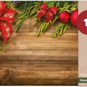 matches21 - Webshop Tischsets Platzsets MOTIV abwaschbar Weihnachten Schleifen Gloeckchen Holz 126239 8 1 8