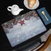 matches21 - Webshop Tischsets Platzsets MOTIV abwaschbar Weihnachten Stern Zweige Schnee Holz 126238 14 1 36