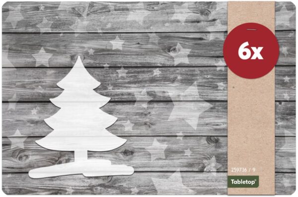 matches21 - Webshop Tischsets Platzsets MOTIV abwaschbar Weihnachten Weihnachtsbaum und Holz 126226 10 1 22