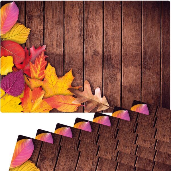 matches21 - Webshop Tischsets Platzsets MOTIV abwaschbar buntes Herbstlaub Blaetter Holz bunt 126260 4 1 16