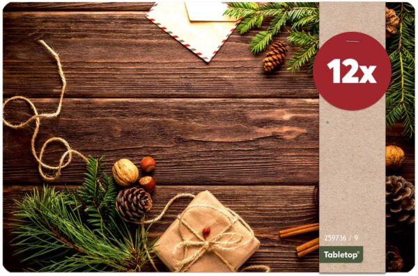 matches21 - Webshop Tischsets Platzsets MOTIV waschbar Geschenk Weihnachtsdeko Holz Weihnachten 126265 12 1 24