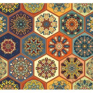 matches21 - Webshop Tischsets Platzsets Orientalisch MOTIV bunte Mosaik Fliesen 6 Stk abwaschbar 121551 1 9