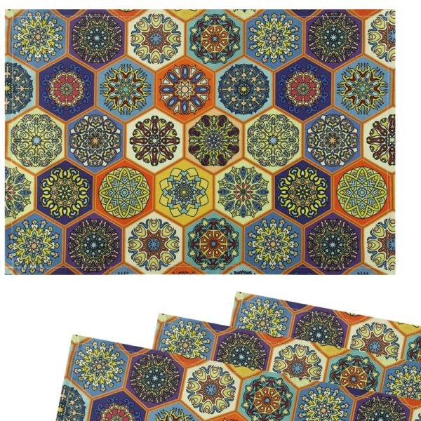 matches21 - Webshop Tischsets Platzsets Textil CLOTH Fliesen Mosaik Muster bunt 4er Set 45x30 cm 125039 1 1