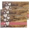 matches21 - Webshop Tischsets Platzsets Textil CLOTH Herzen Baender Holz rosa weiss 2er Set 45x30 cm 125046 1 4