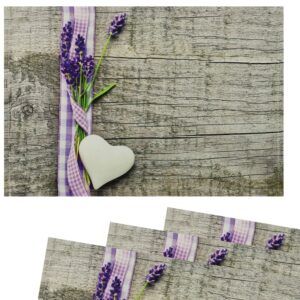 matches21 - Webshop Tischsets Platzsets Textil CLOTH Lavendel Herzen Holz lila weiss 4er Set 45x30 cm 125053 1 15