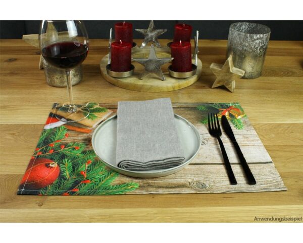 matches21 - Webshop Tischsets Stoff CLOTH waschbar Geschenk Kugeln Gewuerze Holz Weihnachten 126219 8 1 23