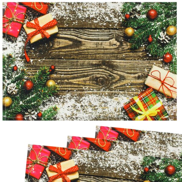 matches21 - Webshop Tischsets Stoff CLOTH waschbar Geschenke Weihnachten Holz Schnee Kugeln 126217 2 1 19