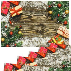 matches21 - Webshop Tischsets Stoff CLOTH waschbar Geschenke Weihnachten Holz Schnee Kugeln 126217 3 1 28