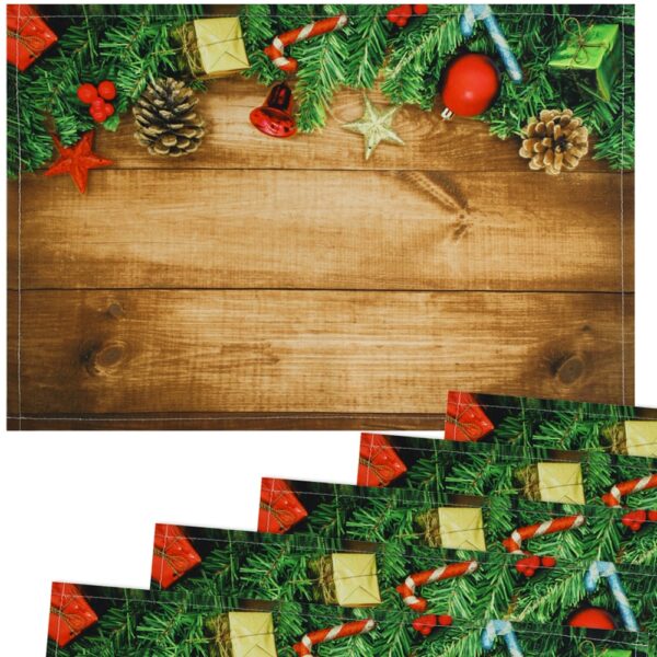 matches21 - Webshop Tischsets Stoff CLOTH waschbar Geschenke Zapfen Girlande Holz Weihnachten 126222 3 1 20