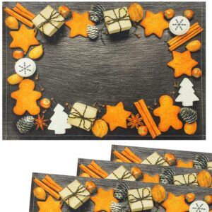 matches21 - Webshop Tischsets Stoff CLOTH waschbar Lebkuchen Gewuerze Tannenzapfen Schiefer 126220 2 1 2