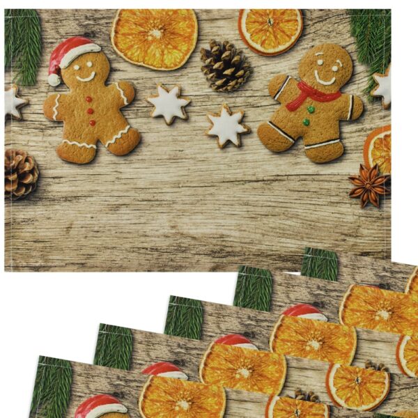 matches21 - Webshop Tischsets Stoff CLOTH waschbar Lebkuchenmaenner Deko Holz Weihnachten 126207 3 1 20