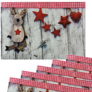 matches21 - Webshop Tischsets Stoff CLOTH waschbar Rentier Sterne Herz Holzbrett Weihnachten 126206 3 1 13