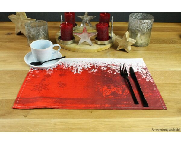 matches21 - Webshop Tischsets Stoff CLOTH waschbar Schneeflocken Weihnachten 126204 8 1 23