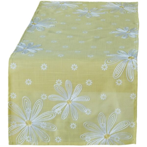 matches21 - Webshop Tischwaesche Heimtextilien Blumen gelb und weiss Stick und Druck 1 Stk viele Modelle 124128 2 1 11