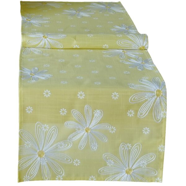 matches21 - Webshop Tischwaesche Heimtextilien Blumen gelb und weiss Stick und Druck 1 Stk viele Modelle 124128 3 1 12