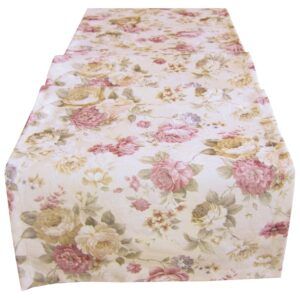 matches21 - Webshop Tischwaesche Heimtextilien Rosen Blueten Jacquard beige bunt 1 Stk viele Modelle 124133 3 1 19