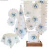 matches21 - Webshop Tischwaesche Heimtextilien Stiefmuetterchen weiss und Stick blau 1 Stk viele Modelle 124098 1 25