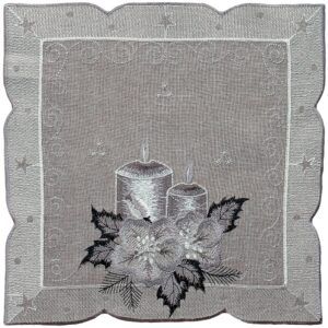 matches21 - Webshop Tischwaesche OLIVIA Kerzen Advent Mitteldecken grau silber Poly viele Modelle 125862 3 1 27