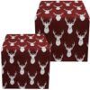 matches21 - Webshop Tischwaesche TAMARA Hirschkoepfe Mitteldecken rot beige Poly Baumwolle in 2 Groessen 125614 1 10