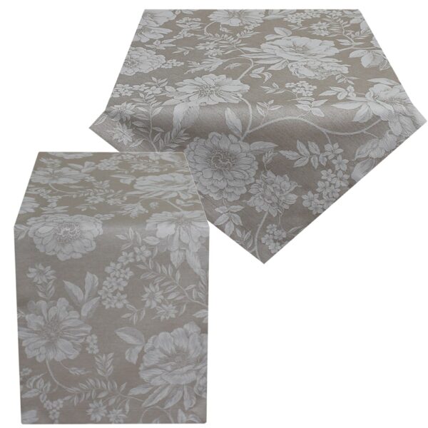 matches21 - Webshop Tischwaesche WANDA Blumen Muster hellgrau Polyester Baumwolle viele Modelle 125598 2 1 11