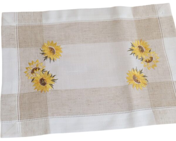 matches21 - Webshop Tischwaesche und Heimtextilien Sonnenblumen und Streifen Stick 1 Stk viele Modelle 124141 4 1 21