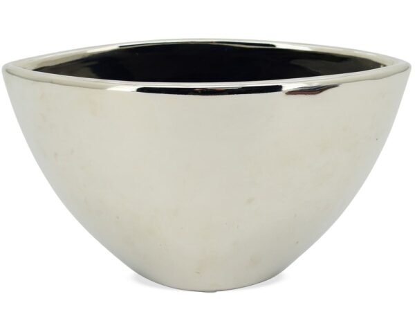 matches21 - Webshop Toepfe oval Pflanzgefaesse Pflanzschalen Pflanztoepfe Blumentoepfe silber in 2 Groessen 125417 1 1 8