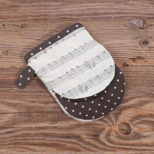 matches21 - Webshop Topfhandschuh Landhaus KLARA Noten Musik weiss grau Mini Ofenhandschuh 1 Stk 118294 1 8