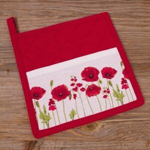 matches21 - Webshop Topflappen zum Schlupfen Landhaus MARIE uni rot und Mohn Borduere 20x20 cm 1 Stk 118160 1 1 9