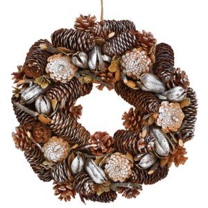 matches21 - Webshop Tuerkraenze Tannenzapfen Tischkraenze Zapfen braun Holz Weihnachtsdeko 1 Stk 2 Groessen 122490 1 7