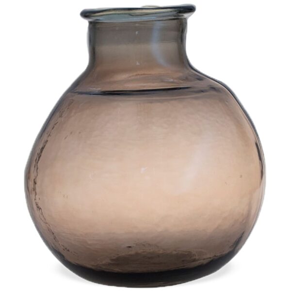 matches21 - Webshop Vase Blumenvase bauchig Pflanzgefaess rund Glasvase klar braun 25x31 cm 125401 1 1