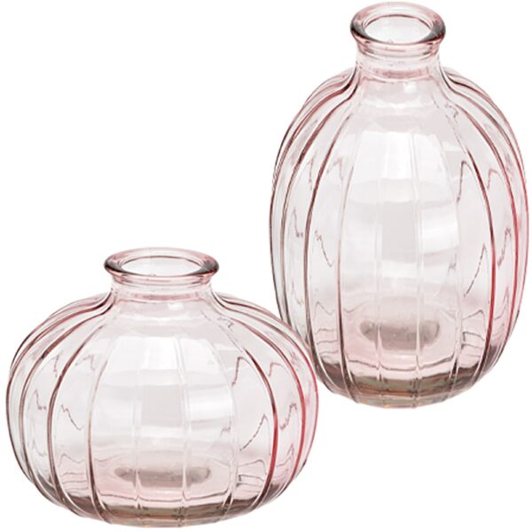 matches21 - Webshop Vasen Blumenvasen Pflanzgefaesse Glasvasen Wohndeko pink rosa Glas in 2 Groessen 125933 1 9