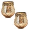 matches21 - Webshop Vintage Kerzenglas Windlicht gold in 3 Groessen Modernes Windlichtglas als Kerzenstaender Laterne und Teelichthalter Boho Kerzenhalter Teelichtglas fuer Wohnzimmer Tisch Deko Balkon 23 107