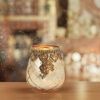 matches21 - Webshop Vintage Kerzenglas Windlicht gold in 3 Groessen Modernes Windlichtglas als Kerzenstaender Laterne und Teelichthalter Boho Kerzenhalter Teelichtglas fuer Wohnzimmer Tisch Deko Balkon 28 125