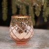 matches21 - Webshop Vintage Kerzenglas Windlicht rot gold in 3 Groessen Modernes Windlichtglas als Kerzenstaender Laterne und Teelichthalter Boho Kerzenhalter Teelichtglas fuer Wohnzimmer Tisch Deko Bal 10 77