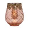 matches21 - Webshop Vintage Kerzenglas Windlicht rot gold in 3 Groessen Modernes Windlichtglas als Kerzenstaender Laterne und Teelichthalter Boho Kerzenhalter Teelichtglas fuer Wohnzimmer Tisch Deko Bal 15 82