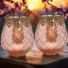 matches21 - Webshop Vintage Kerzenglas Windlicht rot gold in 3 Groessen Modernes Windlichtglas als Kerzenstaender Laterne und Teelichthalter Boho Kerzenhalter Teelichtglas fuer Wohnzimmer Tisch Deko Bal 18 85