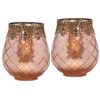 matches21 - Webshop Vintage Kerzenglas Windlicht rot gold in 3 Groessen Modernes Windlichtglas als Kerzenstaender Laterne und Teelichthalter Boho Kerzenhalter Teelichtglas fuer Wohnzimmer Tisch Deko Bal 21 88