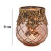 matches21 - Webshop Vintage Kerzenglas Windlicht rot gold in 3 Groessen Modernes Windlichtglas als Kerzenstaender Laterne und Teelichthalter Boho Kerzenhalter Teelichtglas fuer Wohnzimmer Tisch Deko Balk 1 69