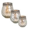 matches21 - Webshop Vintage Kerzenglas Windlicht silber in 3 Groessen Modernes Windlichtglas als Kerzenstaender Laterne und Teelichthalter Boho Kerzenhalter Teelichtglas fuer Wohnzimmer Tisch Deko Balko 11 30 271