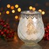 matches21 - Webshop Vintage Kerzenglas Windlicht silber in 3 Groessen Modernes Windlichtglas als Kerzenstaender Laterne und Teelichthalter Boho Kerzenhalter Teelichtglas fuer Wohnzimmer Tisch Deko Balko 23 296