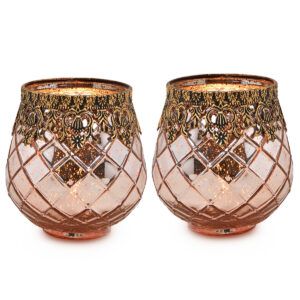 matches21 - Webshop Vintage Kerzenglas Windlicht silber in 3 Groessen Modernes Windlichtglas als Kerzenstaender Laterne und Teelichthalter Boho Kerzenhalter Teelichtglas fuer Wohnzimmer Tisch Deko Balko 64 22