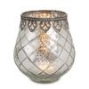 matches21 - Webshop Vintage Kerzenglas Windlicht silber in 3 Groessen Modernes Windlichtglas als Kerzenstaender Laterne und Teelichthalter Boho Kerzenhalter Teelichtglas fuer Wohnzimmer Tisch Deko Balkon 2 273