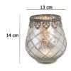 matches21 - Webshop Vintage Kerzenglas Windlicht silber in 3 Groessen Modernes Windlichtglas als Kerzenstaender Laterne und Teelichthalter Boho Kerzenhalter Teelichtglas fuer Wohnzimmer Tisch Deko Balkon 3 285