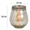 matches21 - Webshop Vintage Kerzenglas Windlicht silber in 3 Groessen Modernes Windlichtglas als Kerzenstaender Laterne und Teelichthalter Boho Kerzenhalter Teelichtglas fuer Wohnzimmer Tisch Deko Balkon 5 291