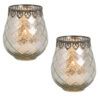 matches21 - Webshop Vintage Kerzenglas Windlicht silber in 3 Groessen Modernes Windlichtglas als Kerzenstaender Laterne und Teelichthalter Boho Kerzenhalter Teelichtglas fuer Wohnzimmer Tisch Deko Balkon 7 277