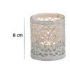 matches21 - Webshop Vintage Kerzenglas Windlicht silber weiss in 3 Groessen Modernes Windlichtglas als Kerzenstaender Laterne und Teelichthalter Boho Kerzenhalter Teelichtglas fuer Wohnzimmer Tisch Deko 9 76